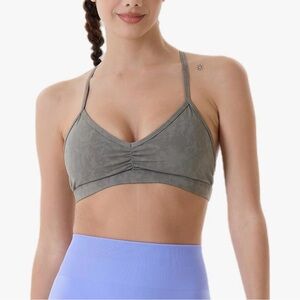AUROLA Mercury Floral-Khaki Sports Bra Small